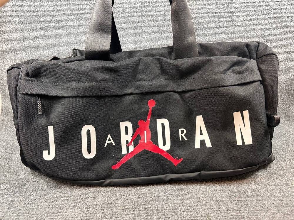 Jordan Jumpman Black Duffle Gym Bag Medium Logo Polyester